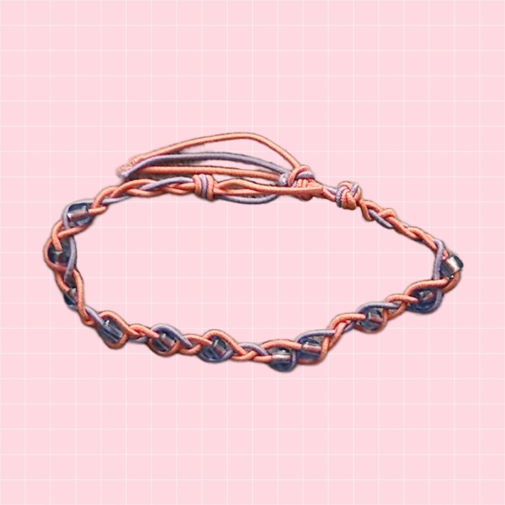 Braided Pink and Purple Bracelet